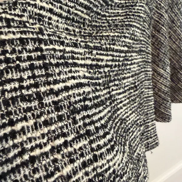 Potter's Pot Small Sleeveless Zipper Front Black White Tweed Knit Dress Workwear - Image 2