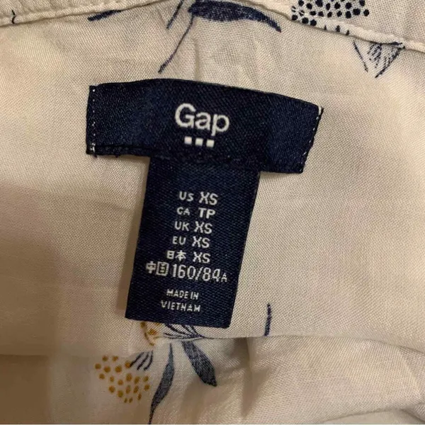 Gap Cami Top Womens Size XS White Floral Print Sleeveless‎ Casual Blouse Summer - Image 3