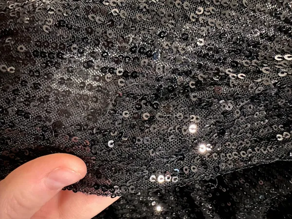 Main Strip Long Sleeve Sequin Jumpsuit Black - Image 7