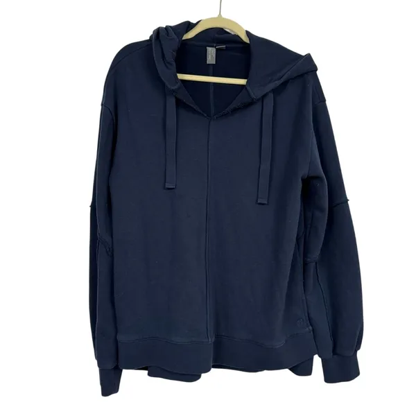 Sweaty Betty Navy Blue Oversized Hoodie Sweatshirt Women’s 8 Exposed Seams - Image 2