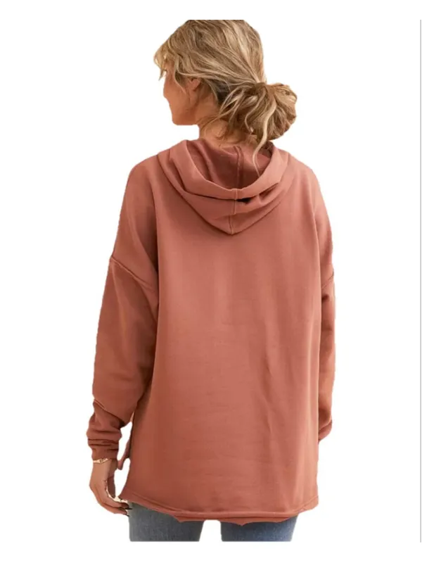 BKE Hoodie Womens M Brown Tan Cotton Pullover - Image 3