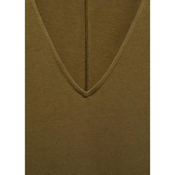 Mango V-Neck Cotton Dress Khaki Green NWT Size 2/XS - Image 9
