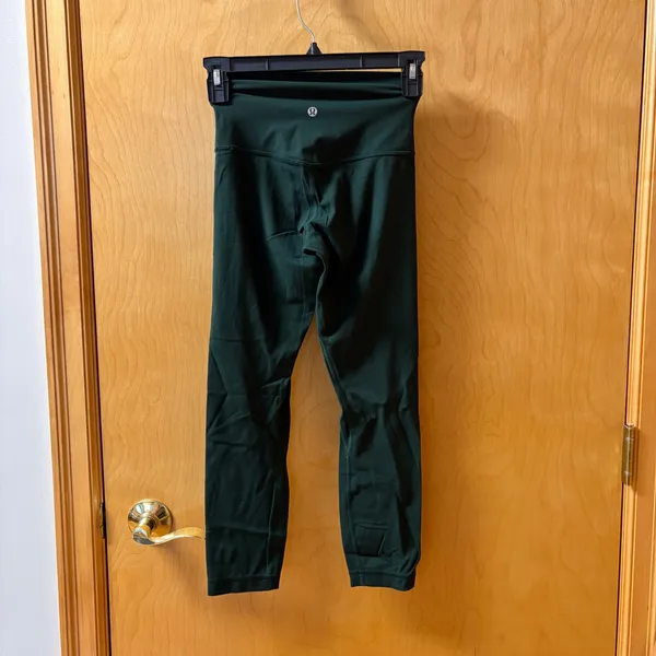 Lululemon Align Crop 21" Women Size 2 Dark Green High Rise Nulu Leggings LW6BQVS - Image 2