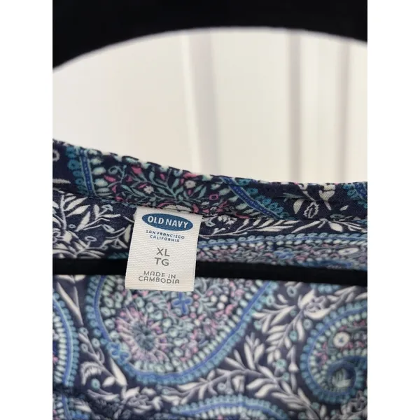 Old Navy Lace Up Paisley Shift Dress Womens Size XL Boho Floral Breezy Festival - Image 4
