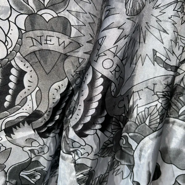 Ed Hardy Womens Bomber Jacket Black Zip Roar Embroidered Butterfly‎ Eyes Vintage - Image 11