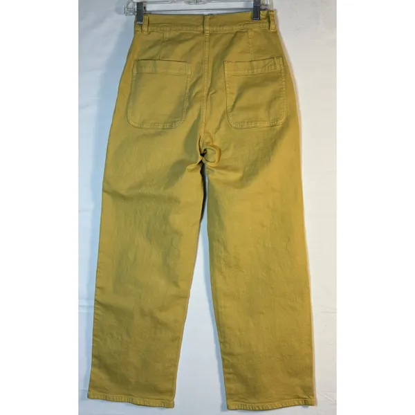 Madewell‎ Emmett Wide Leg Crop Pants Mustard Yellow High Rise Utility Size 26 - Image 2