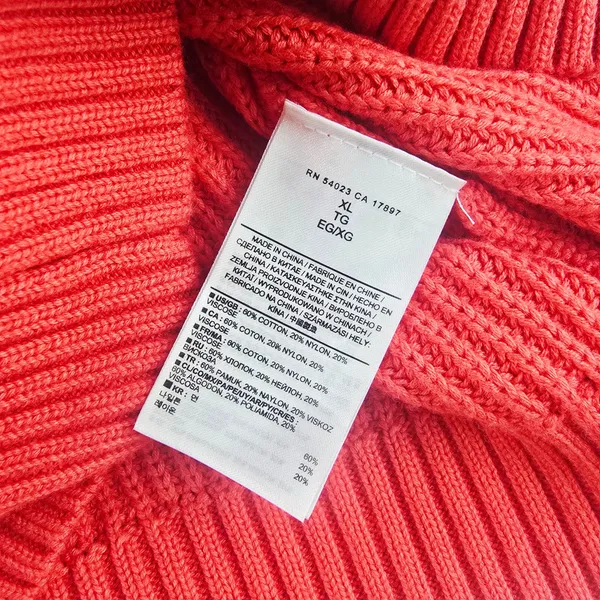 Banana Republic NWT Shaker-Stitch Cropped‎ Pullover Red Crew-neck Women's XL - Image 7
