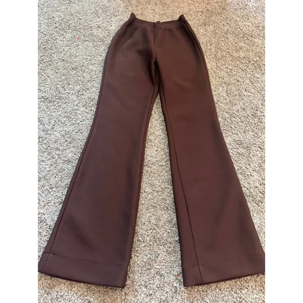 Nova Luxe Victoria High Waist Flare Leg Pants Brown 24GWY4478AB XS 35 Inseam - Image 2