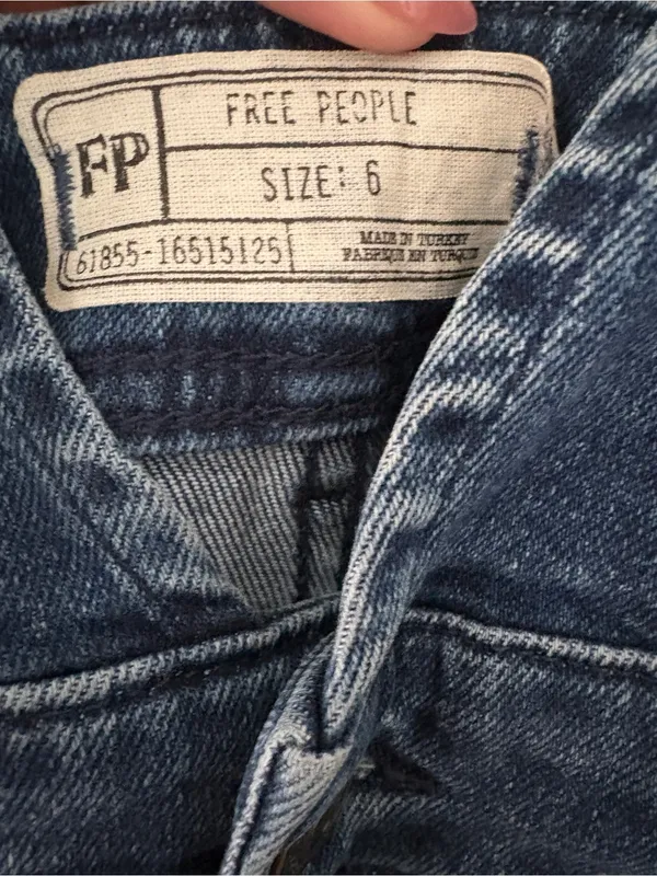 Free People Denim Wide-Leg Overalls - Blue - Image 4