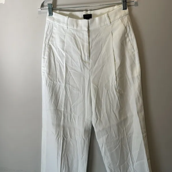 NWT J. Crew Tall linen-blend‎ wide-leg pant Minimalist Summer White Sz 0 BZ323 - Image 4