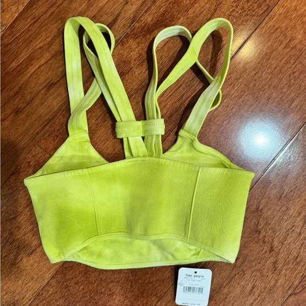 NWT Free People Movement On The Radar Lime Tie-Dye XS/S Impact Sports Bra - Image 5
