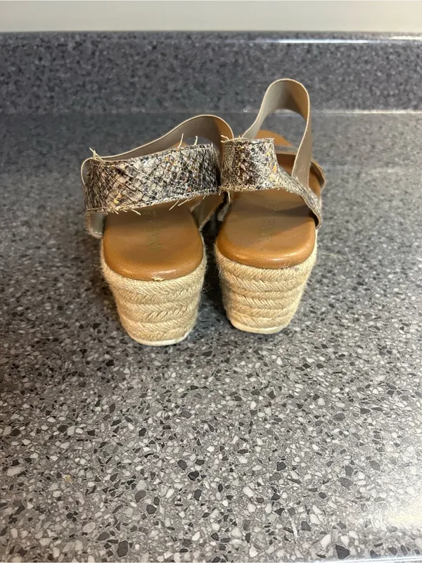 Anne Klein Snake-Print and Gold Wedge Espadrilles - Image 4