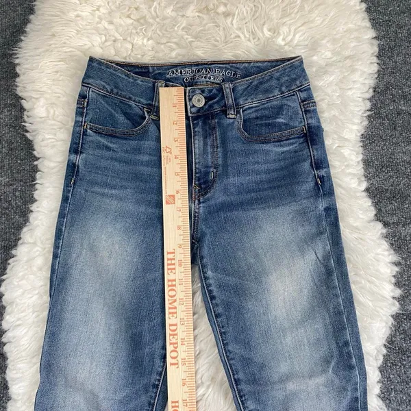 American Eagle Medium Wash High Rise Jegging Denim Jeans Y2k Grunge Alt Casual - Image 3