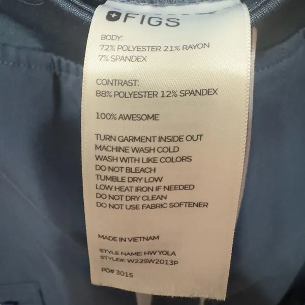 FIGS Technical Collection Women's Kade Scrub Pants Size‎ L Navy Blue Drawstring - Image 9