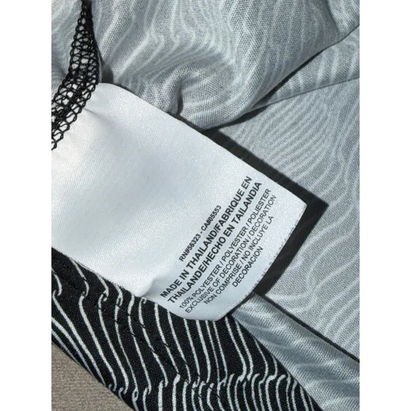 Nike Womens Dri-FIT Running Shirt Black White Wavy Graphic Tee Medium - Image 5