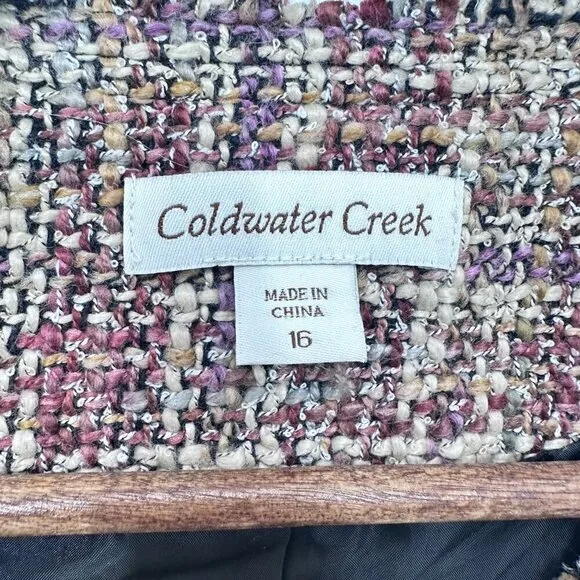 Coldwater Creek Size 16 Tweed Jacket Classic‎ Career Feminine Academia Fall - Image 7