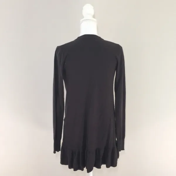BB Dakota ruffle bottom gray wool blend cardigan - Image 2