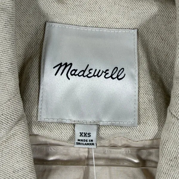 Madewell MD255 Linen Blend Belted Blazer Jacket Beige XXS New‎ - Image 2