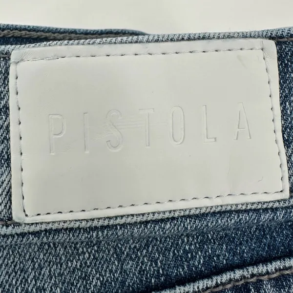 Pistola Jeans Women 27 Blue Cotton Blend Stretch Denim High Rise Cropped Raw Hem - Image 4