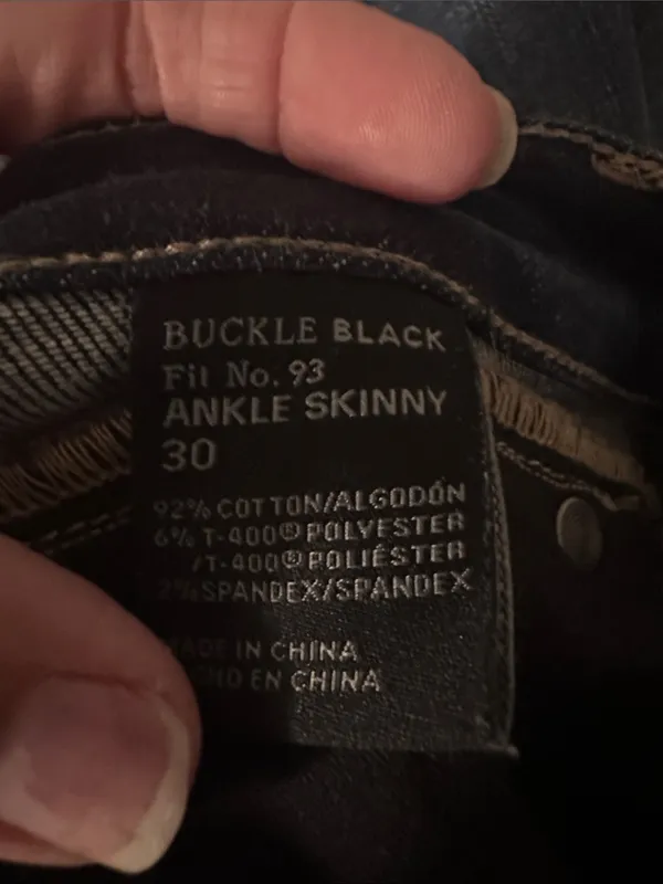 Buckle Black Dark Blue Distressed Skinny Jeans - Image 8