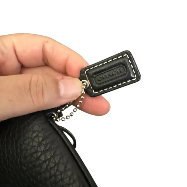 Coach Retro Pebbled Black Leather Wristlet - Image 6
