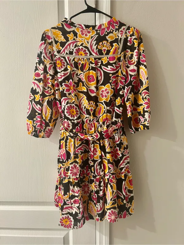 Umgee Women's Black Floral Print Dress with Tie Waist - Image 3