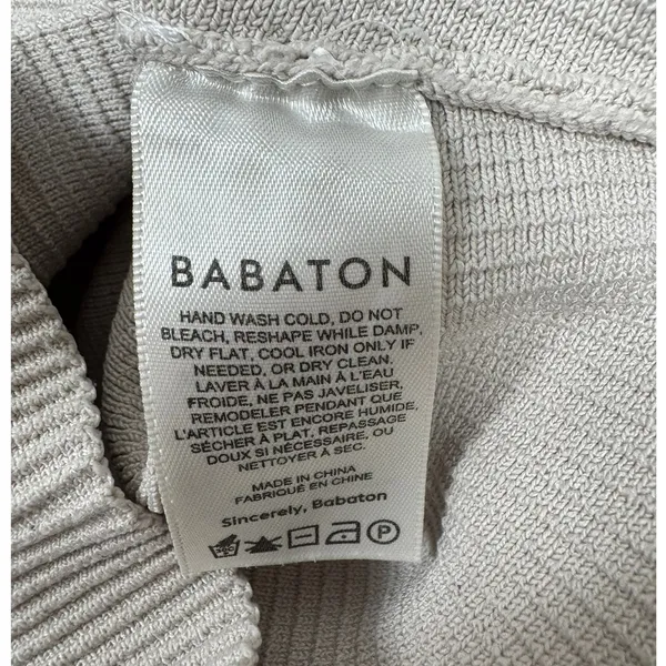 Babaton Ribbed Knit Muscle‎ Tank Top Beige Crew Neck Sleeveless XS - Image 4