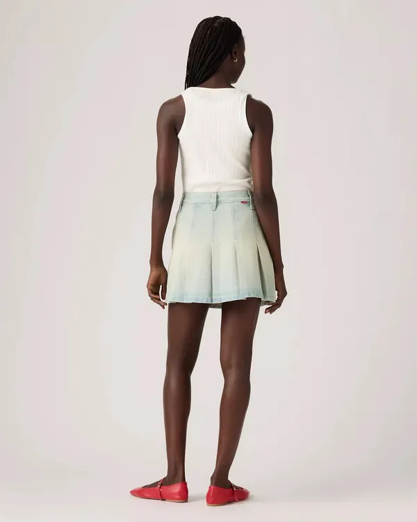 Levi’s Denim Jean On Blast Light Wash Pleated Mini Skirt - Image 3