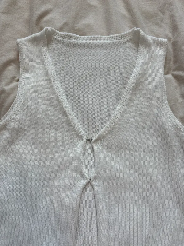 Amazon Knitted Button V Neck Vest Top - Image 2