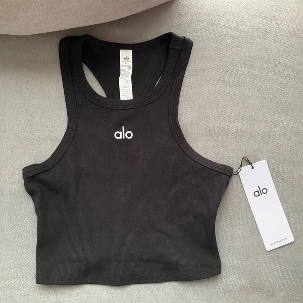 Alo Yoga Aspire Tank Black/White XS - Image 2