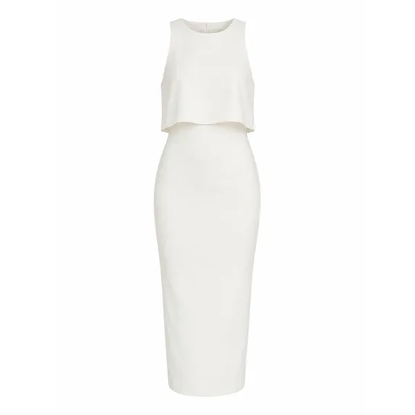 Likely Shayna Ruffle Overlay Cocktail Dress Knee Length White Size 10 - Image 3