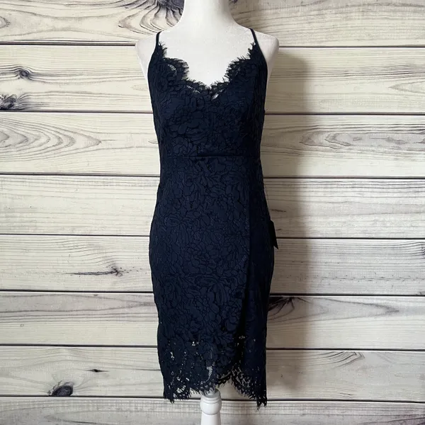 Lulus Flirting with Desire Navy Blue Lace Bodycon Dress - Image 7