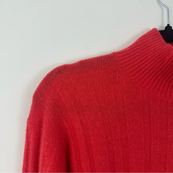 J. Crew | Coral Ribbed Turtleneck Sweater Merino Wool Blend Size XS - Image 2