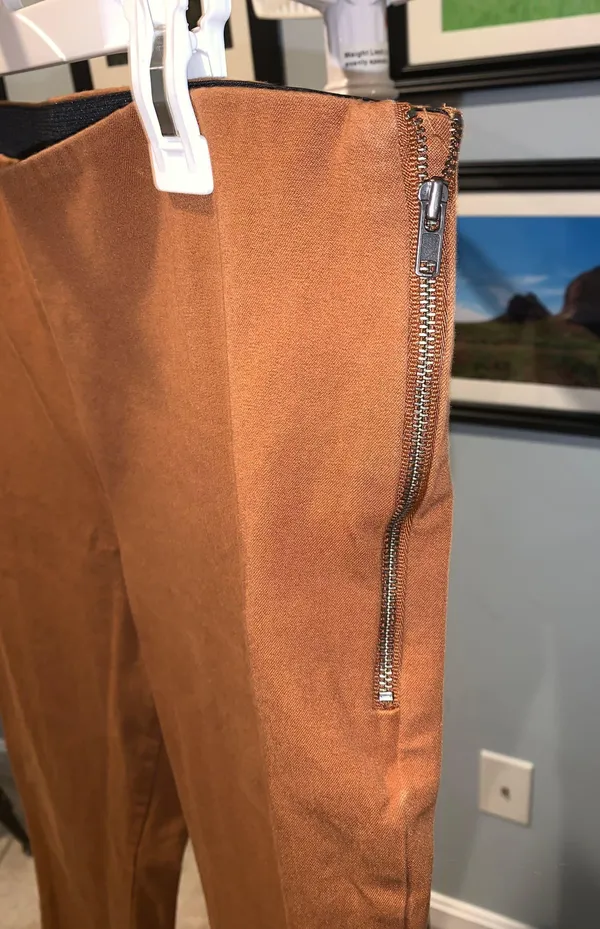 Cropped Orange Dress Pants - Image 3