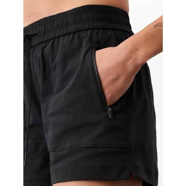 Athleta M Trekkie North Mid Rise 3 1/2" Shorts Black Medium - Image 6