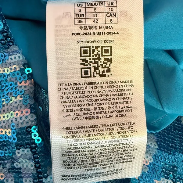 GUESS Women's Sequin Embellished Sleeveless Bodycon Dress Winter Blue Multi Sz 6 - Image 8