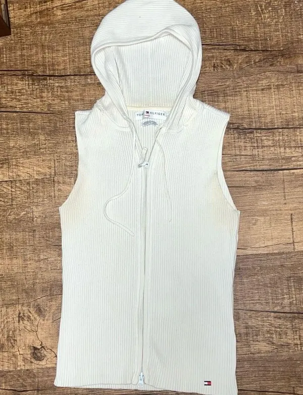 vintage Tommy Hilfiger jeans knit sweater vest zip up - Image 2
