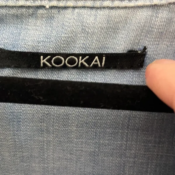 Kookai Chambray Patchwork Button Up Top Medium - Image 3