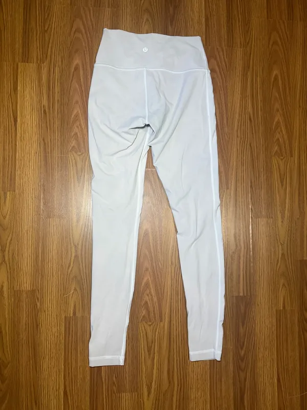 Lululemon Athletic Double Lined Align White Leggings Yoga Running 6 - Image 3