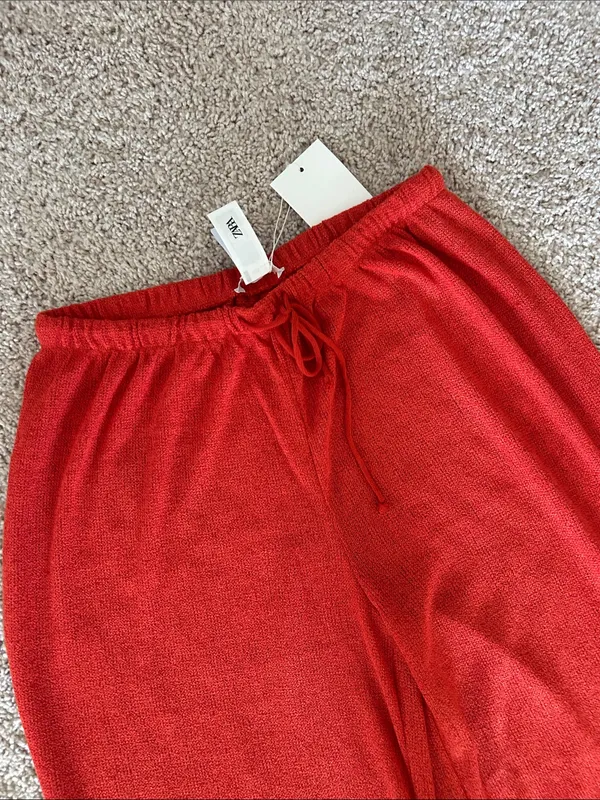 Zara red wide leg pants. S-M - Image 3
