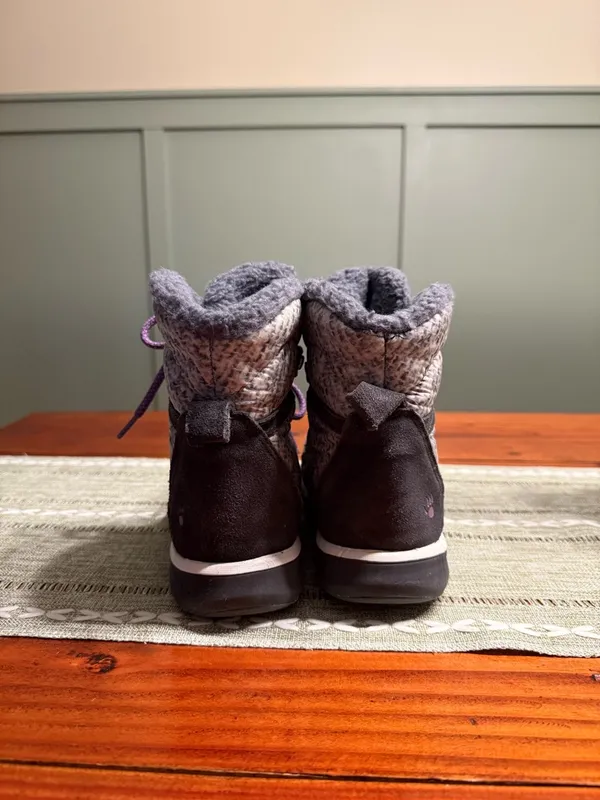 BearPaw Women's Charcoal Gray & Purple Winter Snow Rain Ruby Lace-up Boots Sz 5 - Image 4