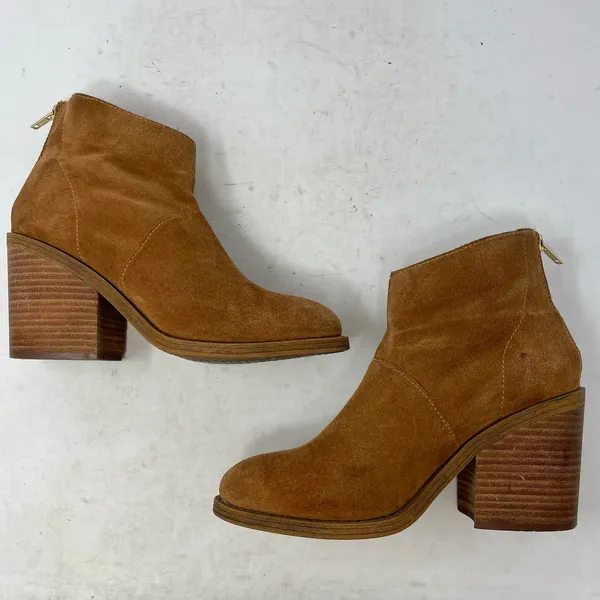Steve Madden Brown Suede Shrines Heeled Booties Womens Size 9 - Image 10