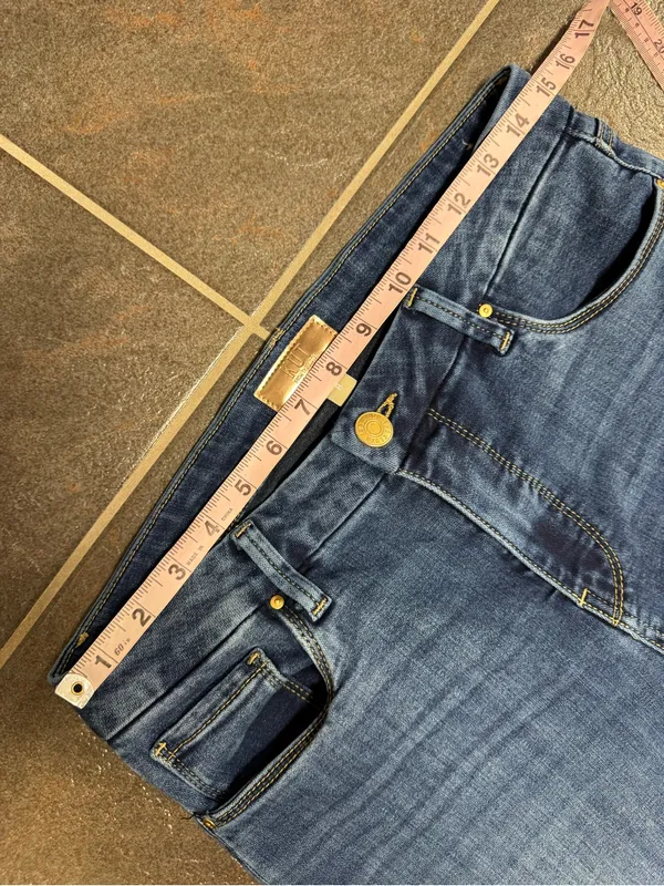 Kut From the Kloth Meg High Rise Fab Ab Wide Leg Jeans Denim Yielded Wash Blue 8 - Image 13