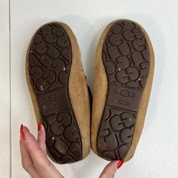 Ugg Sz 6 Dakota Slipper Leather Nubuck Beige Moccasin Slip On Shoes 5612 Women’s - Image 14