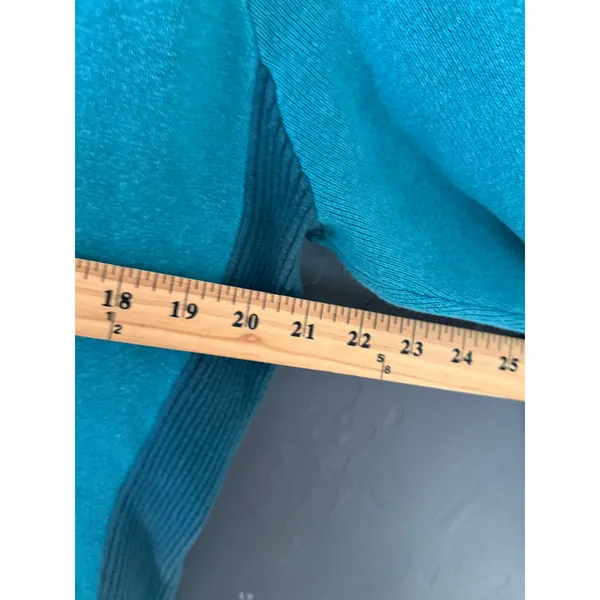Woolrich Womens Atlantic Teal Cotton Geometric V-Neck Sweater Size L Outdoor - Image 7