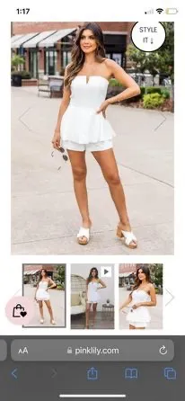 Pink Lily White Romper - Image 2