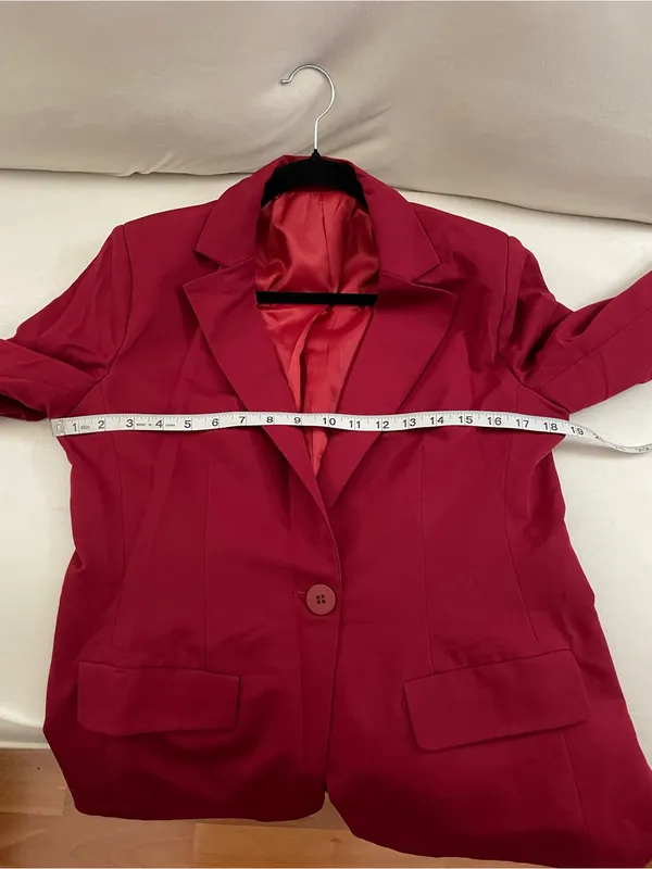 Women's Tailored Red Burgandy Blazer Jacket Size M Size M - Image 3