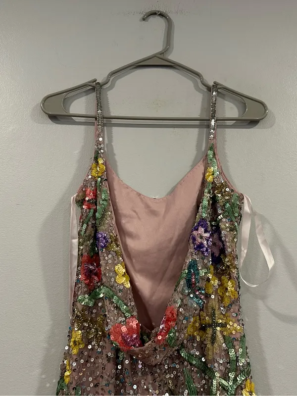 Mac Duggal 6151 Silver Embellished Sleeveless Cowl Back Gown sz 0 - Image 10