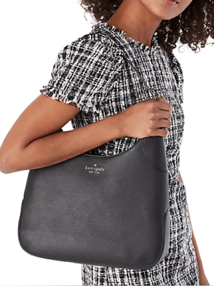 Kate Spade New York Black Pebble Leather Aster Shoulder Bag - Image 4