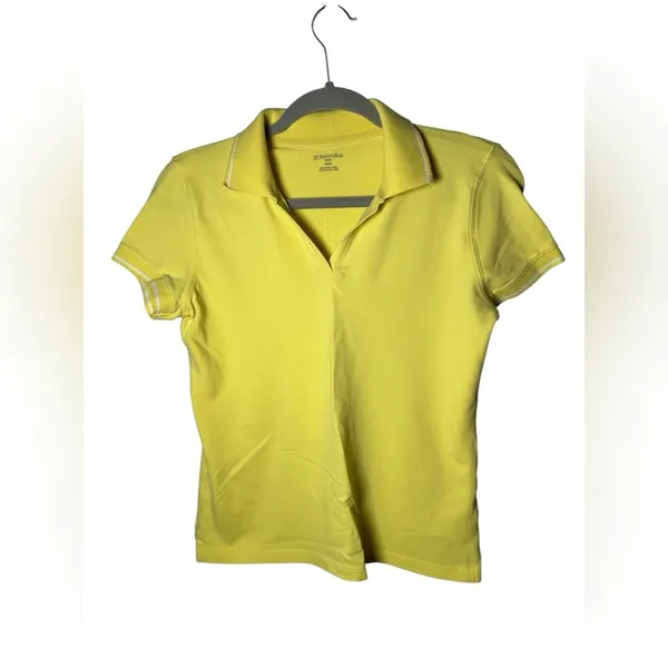 St. John’s Bay Women’s Petite Polo Shirt‎ Small – Yellow Short Sleeve - Image 2